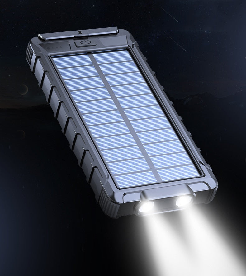 Waterproof Solar Power Bank For iPhone 11 Samsung 20000mAh