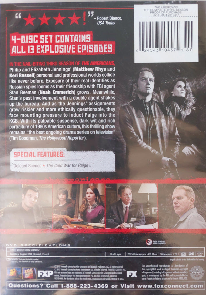 The complete third season -THe americans Family life spies New