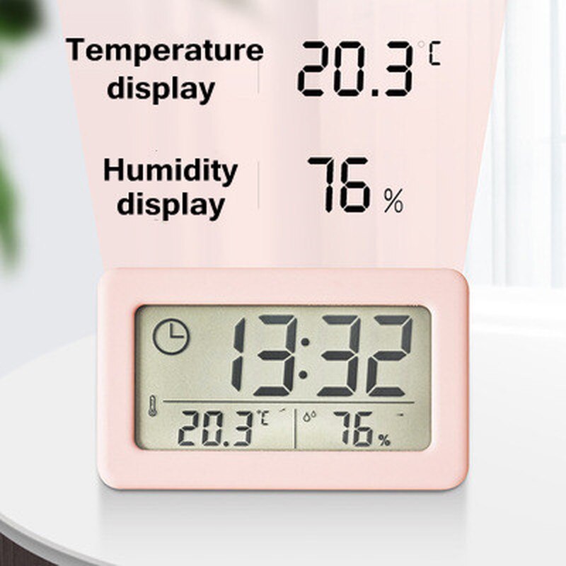 Digital Alarm Thermometer Hygrometer Indoor Electronic Humidity  Clock