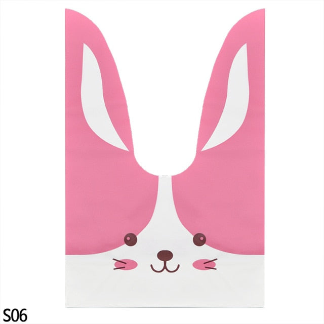 Easter Bunny Plastic Rabbit Cookie Bag Birthday Party Gift