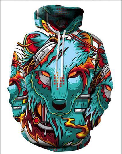 Gorgeous Men Woman Wolf Hooded Sweater For Couple, Sport - Mercy Abounding