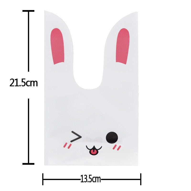 Easter Bunny Plastic Rabbit Cookie Bag Birthday Party Gift