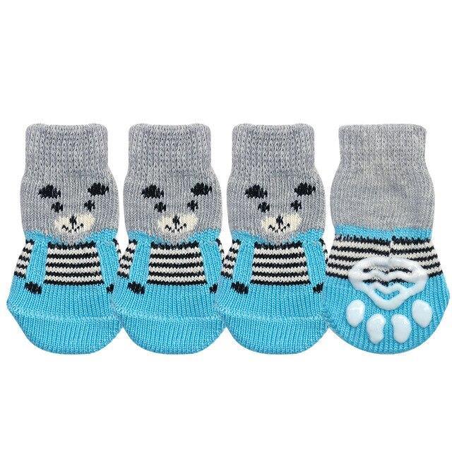 Warm Dog Cats Winter Anti-Slip Knit Socks Cartoon Print - Mercy Abounding