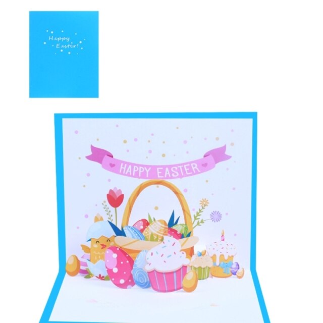 3D Pop Up Easter Greeting Card Birthday Party Invitations Gift