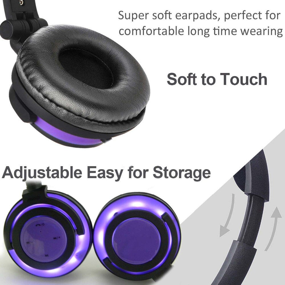 Cat Wireless Headphones Flashing Glowing Bluetooth Headset