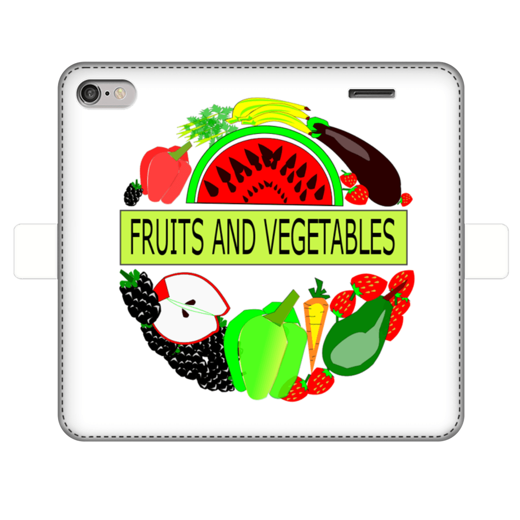 Leather Fruits And Vegetables Design Printed Money Wallet Cases - Mercy Abounding