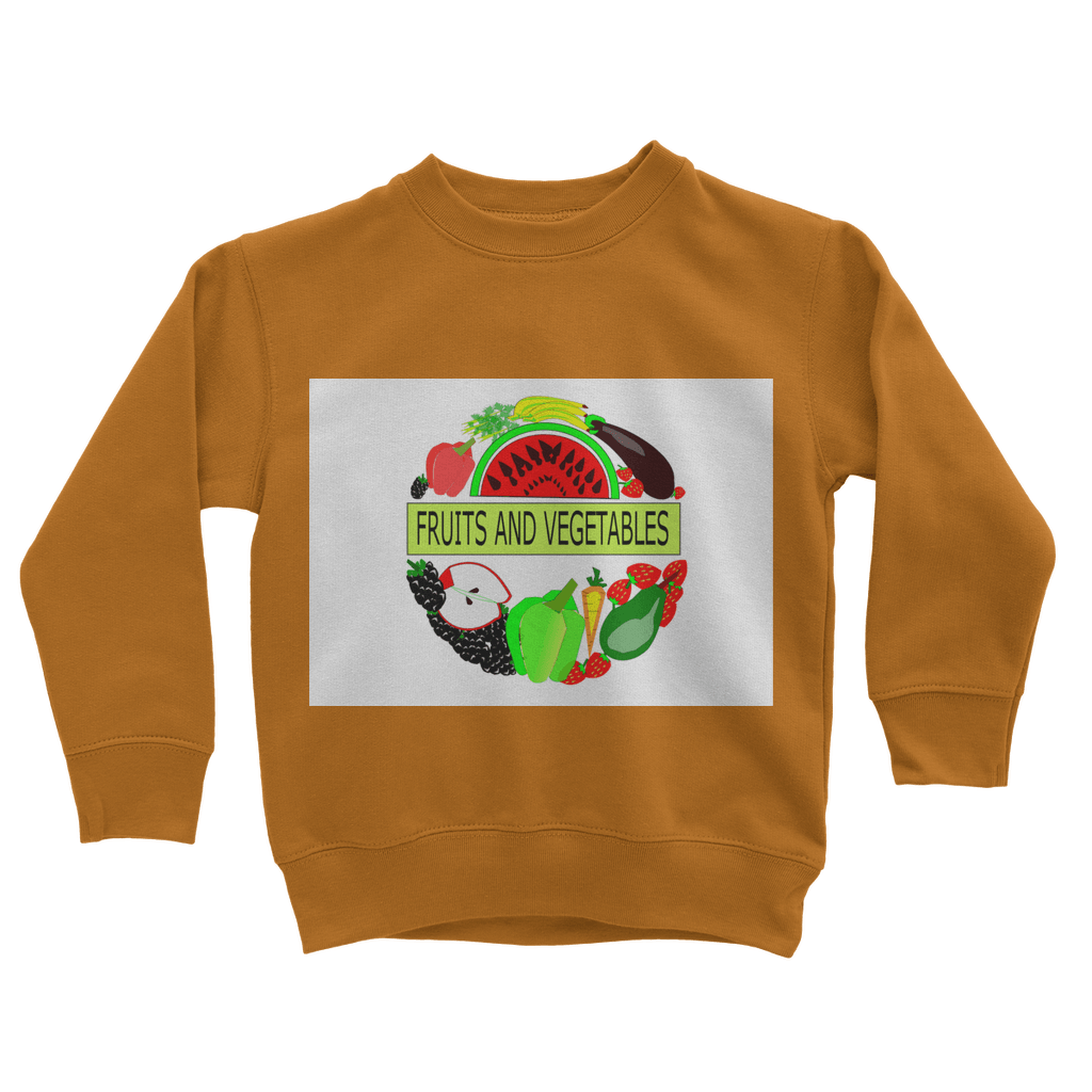 Classic Fruits And Vegetables Design Kids Sweatshirt - Mercy Abounding