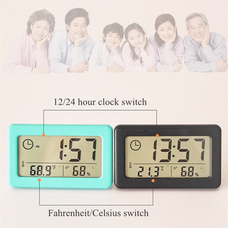 Digital Alarm Thermometer Hygrometer Indoor Electronic Humidity  Clock