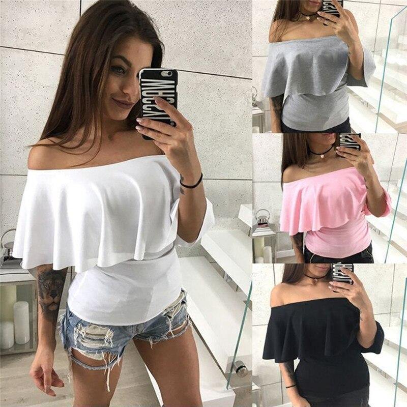 Sexy Women Summer Off Shoulder Short Sleeve Blouse - Mercy Abounding