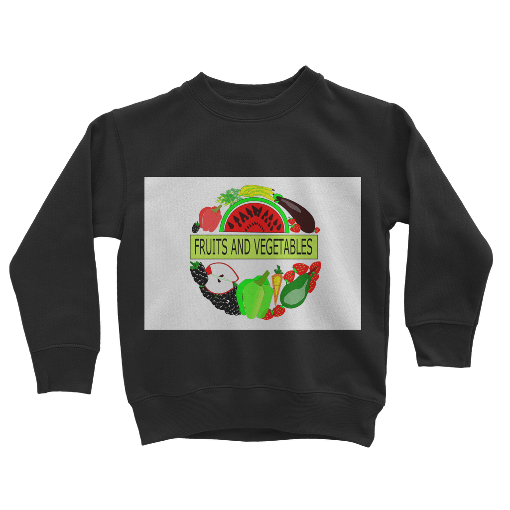 Classic Fruits And Vegetables Design Kids Sweatshirt - Mercy Abounding