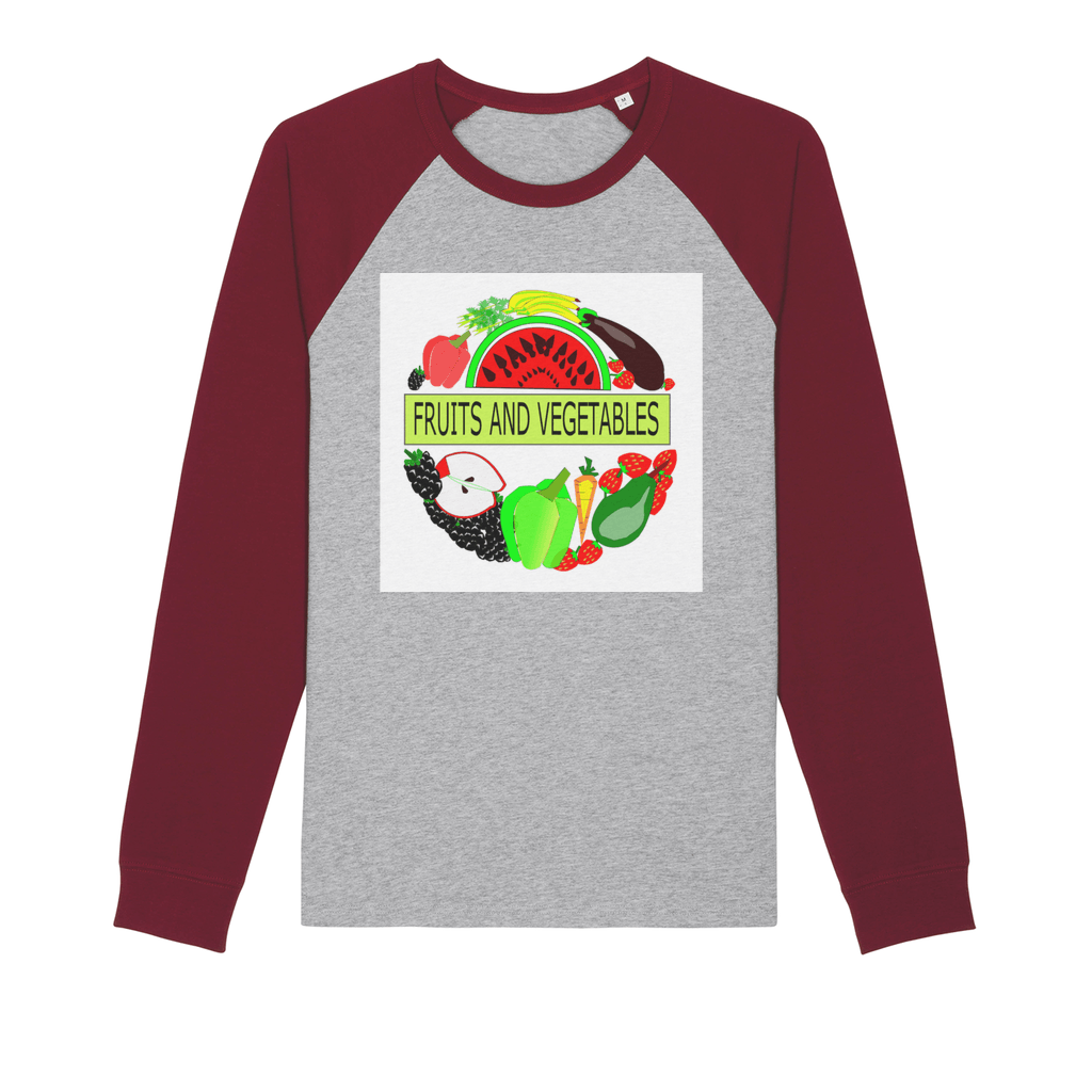 Quality Fruits And Vegetables Design Raglan Long Sleeve Shirt - Mercy Abounding