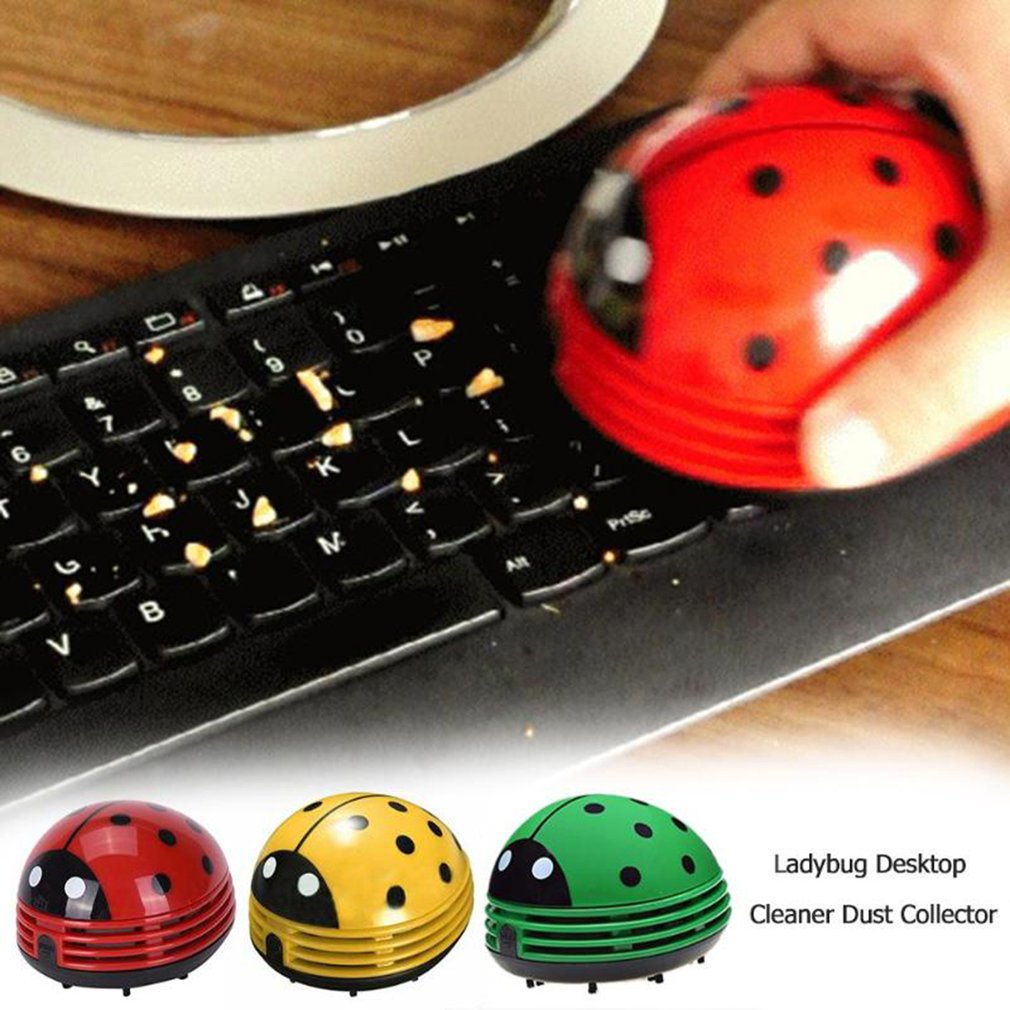 Mini Vacuum Desktop Ladybug Cartoon Dust Cleaner Office Table