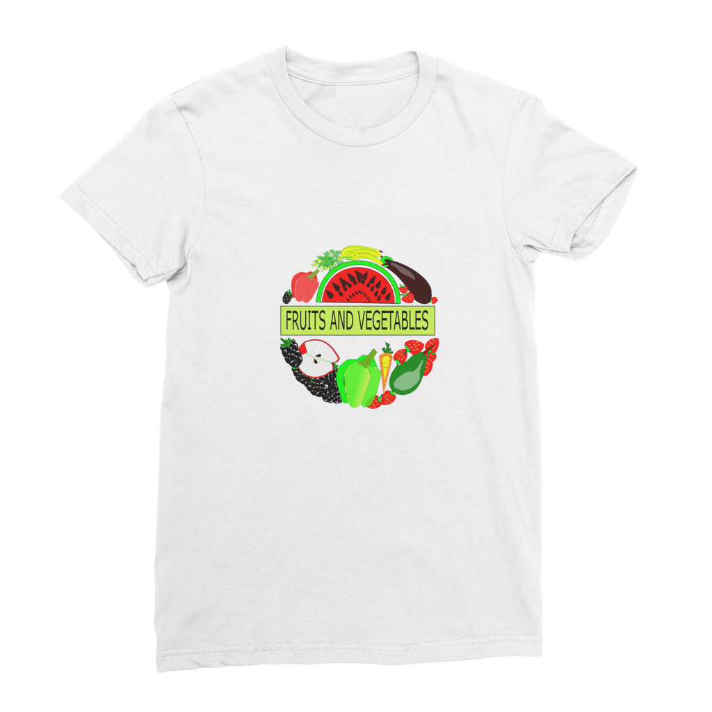 Round Collar Fruits And Vegetables Design Jersey Women's T-Shirt - Mercy Abounding