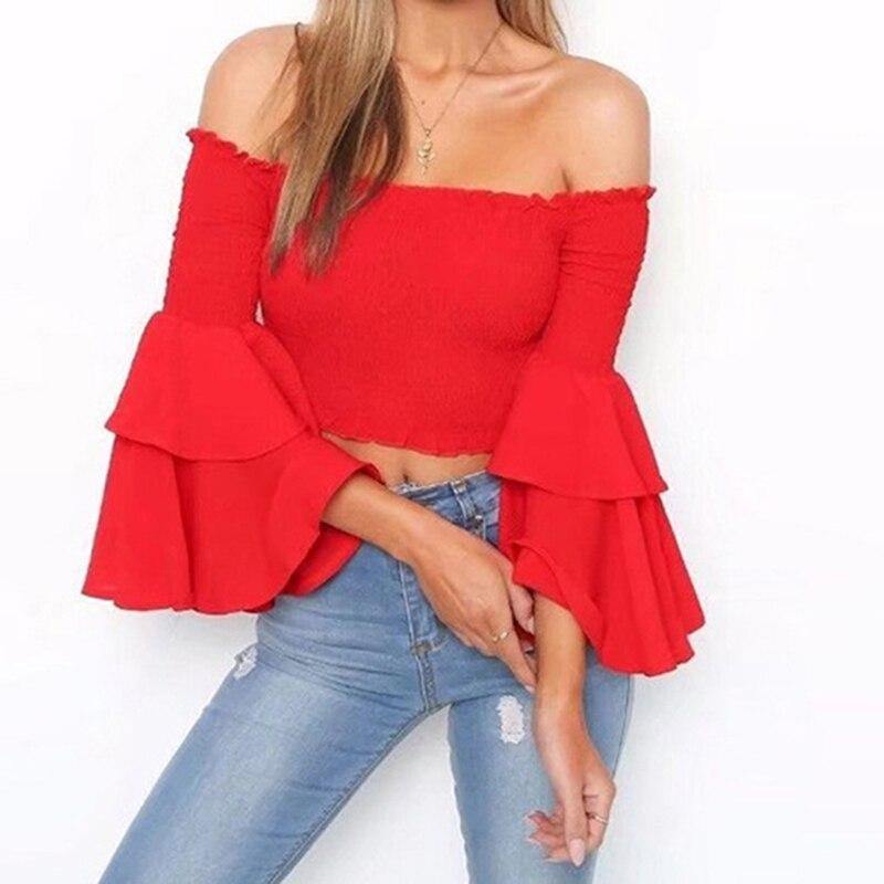 Sexy Women Off Shoulder Chiffon Blouse Party Summer - Mercy Abounding