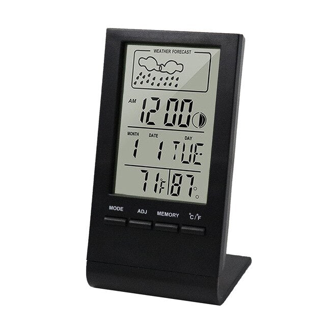 Digital Thermometer Hygrometer Indoor Humidity Meter Gauge Clock