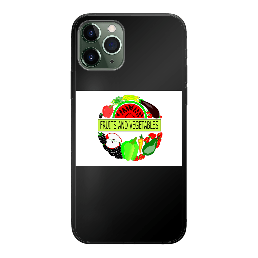 Quality Fruits And Vegetables Design Back Printed Black Soft Phone Case - Mercy Abounding