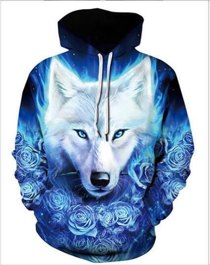 Gorgeous Men Woman Wolf Hooded Sweater For Couple, Sport - Mercy Abounding