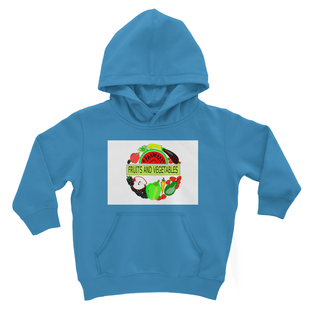 Classic Kangaroo Pouch Pocket Fruits And Vegetables Design Kids Hoodie - Mercy Abounding