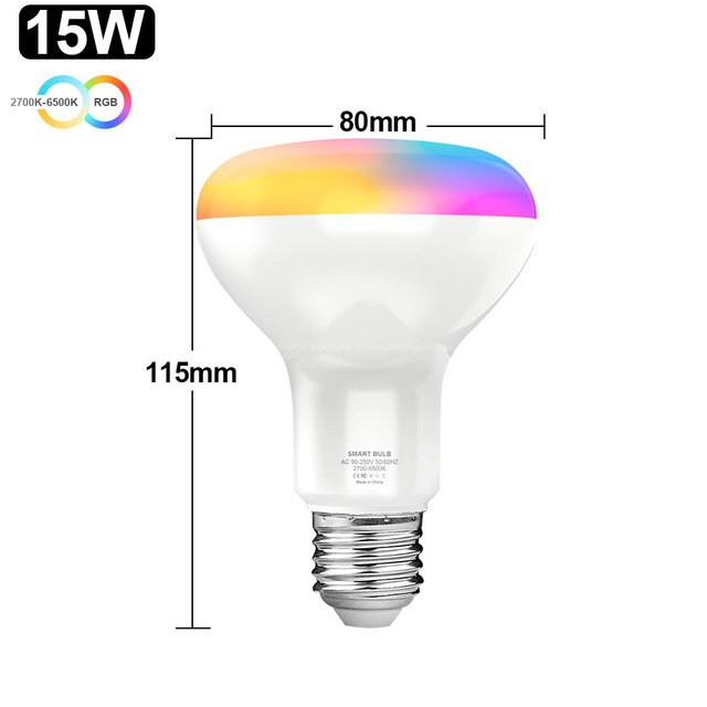 Smart Light Bulb RGB Dimmable Lamp 8W 12W 15W Voice Control