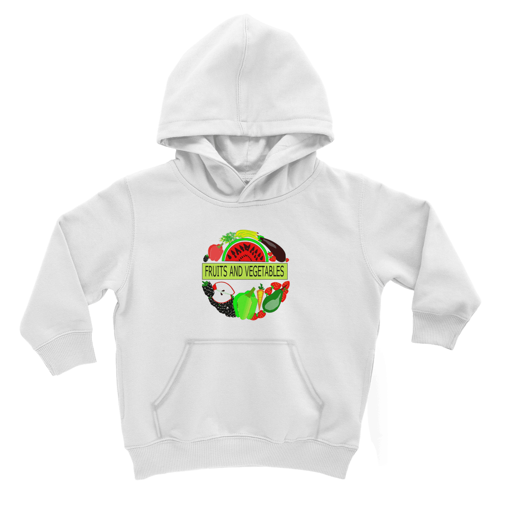 Classic Kangaroo Pouch Pocket Fruits And Vegetables Design Kids Hoodie - Mercy Abounding