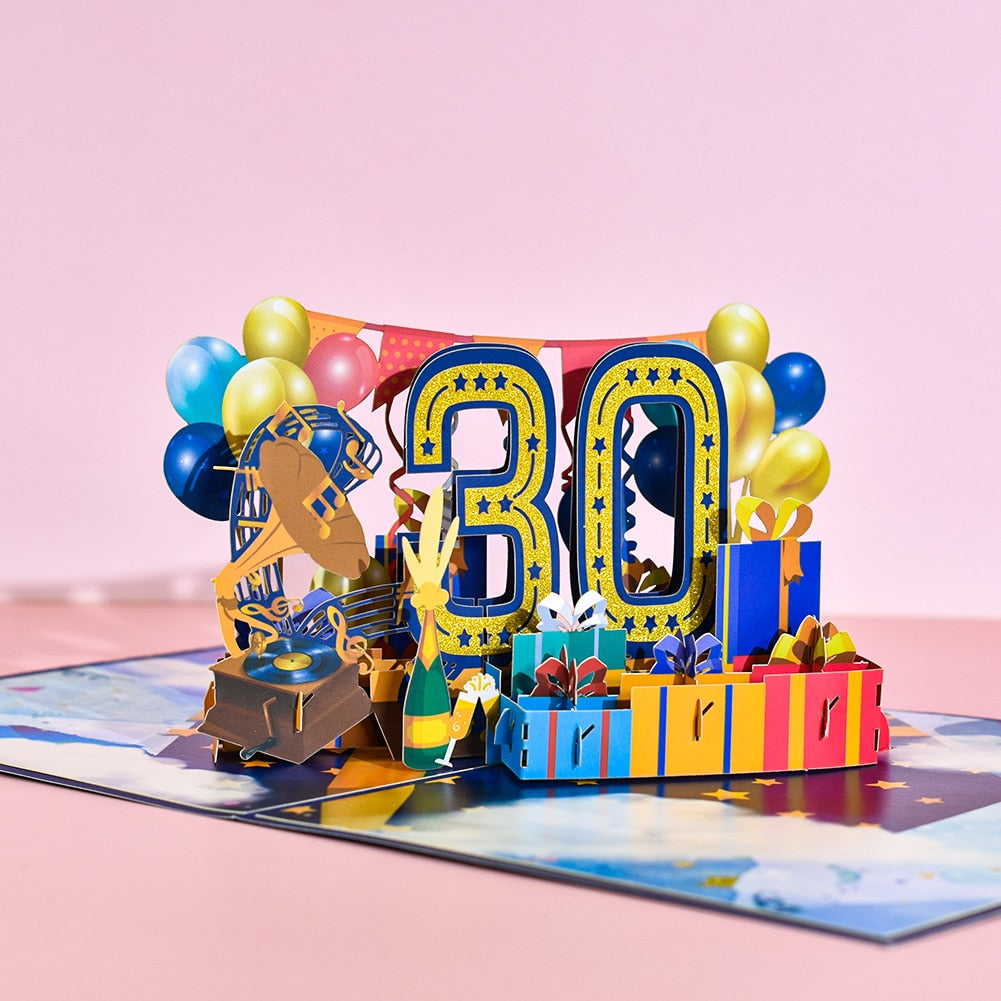 Beautiful 3D pop-up birthday card for all ages