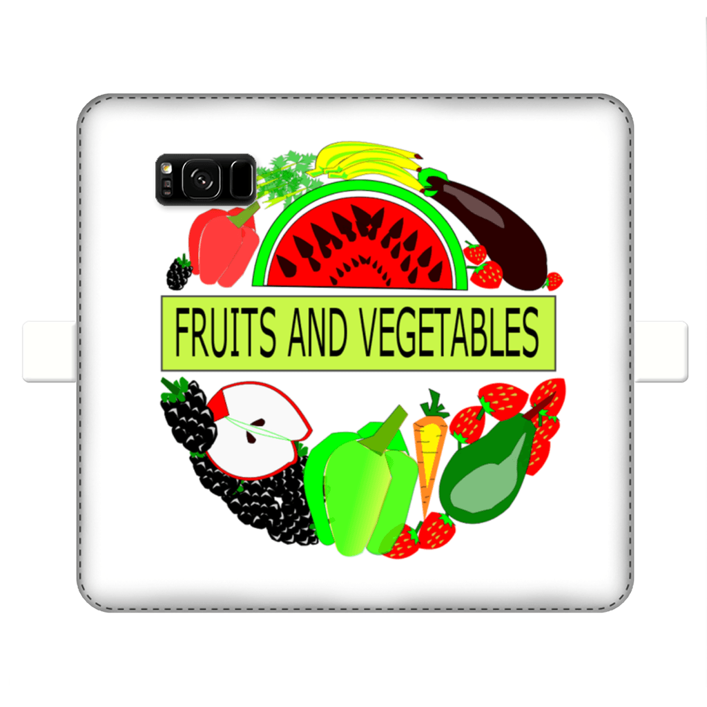 Leather Fruits And Vegetables Design Printed Money Wallet Cases - Mercy Abounding