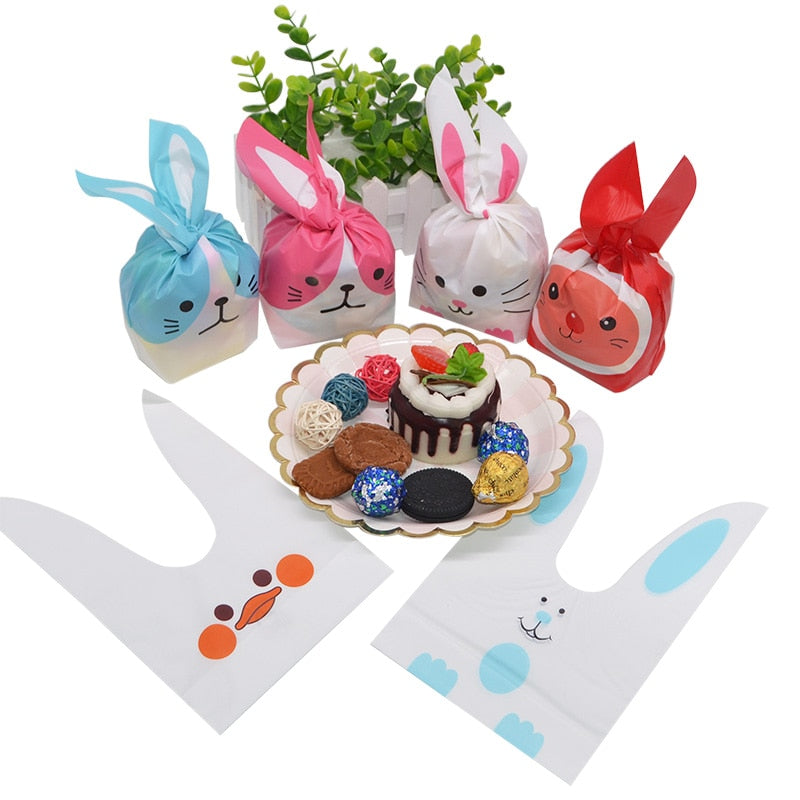 Easter Bunny Plastic Rabbit Cookie Bag Birthday 