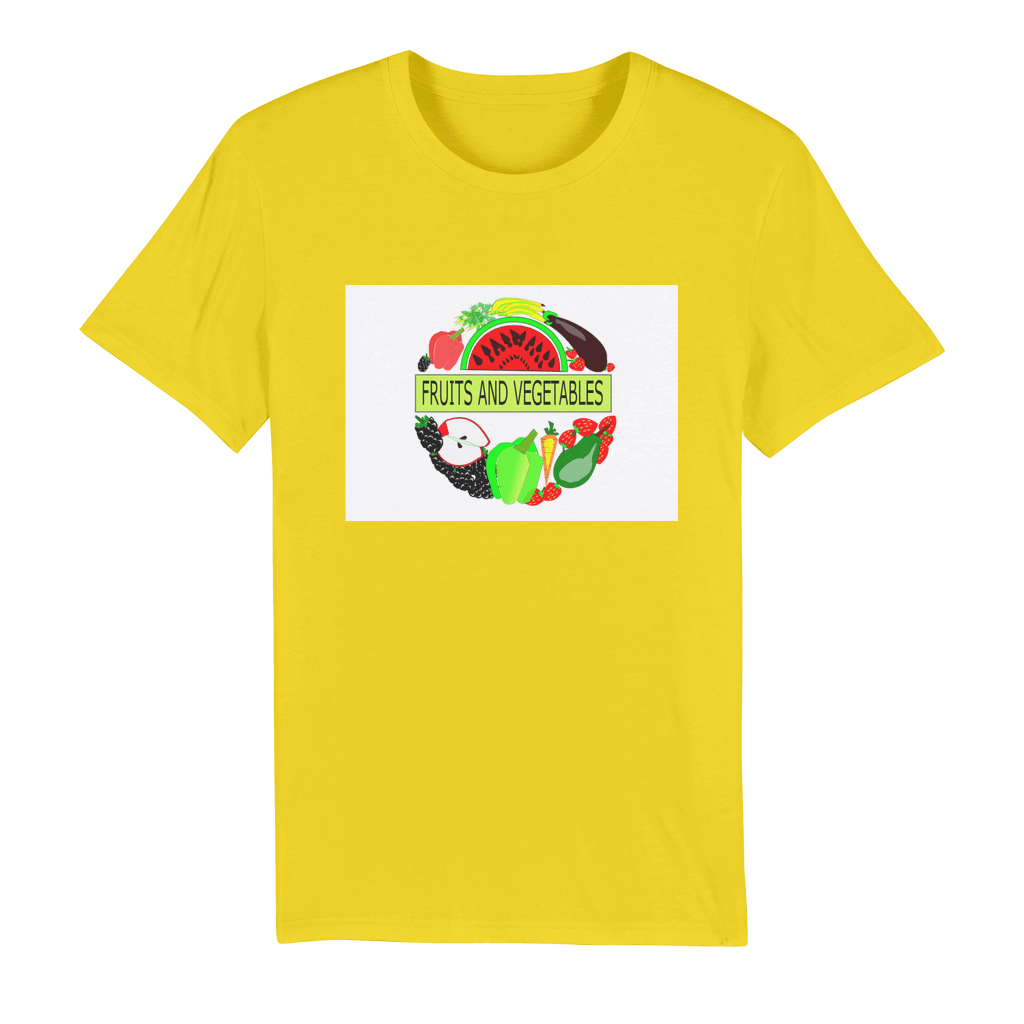 Soft Jersey Fruits And Vegetables Design Adult T-Shirt - Mercy Abounding