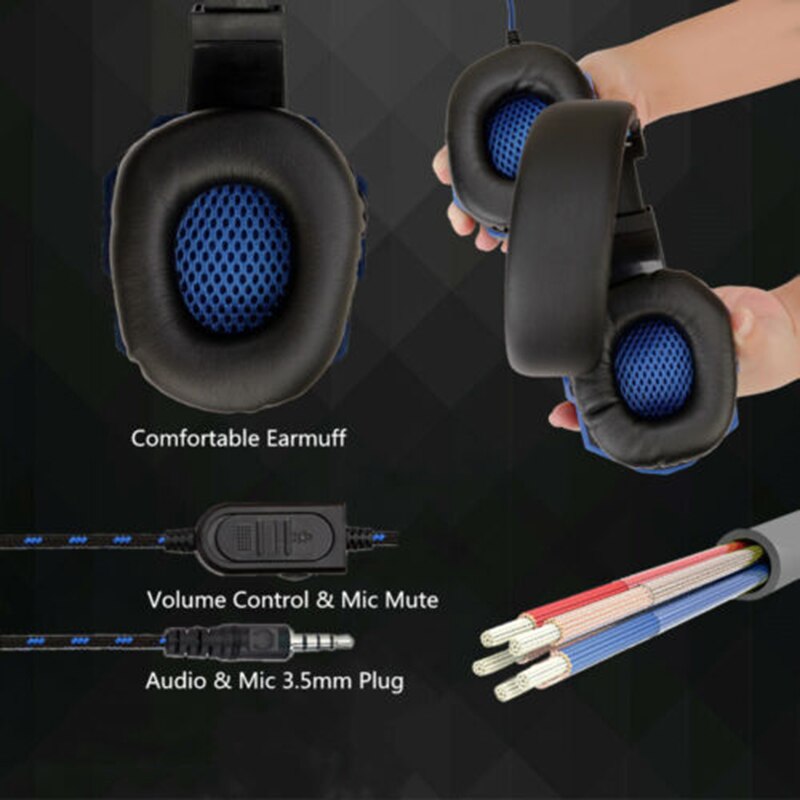 Gaming Headphone Surrounding Wired 3.5mm Stereo PS4 Xbox