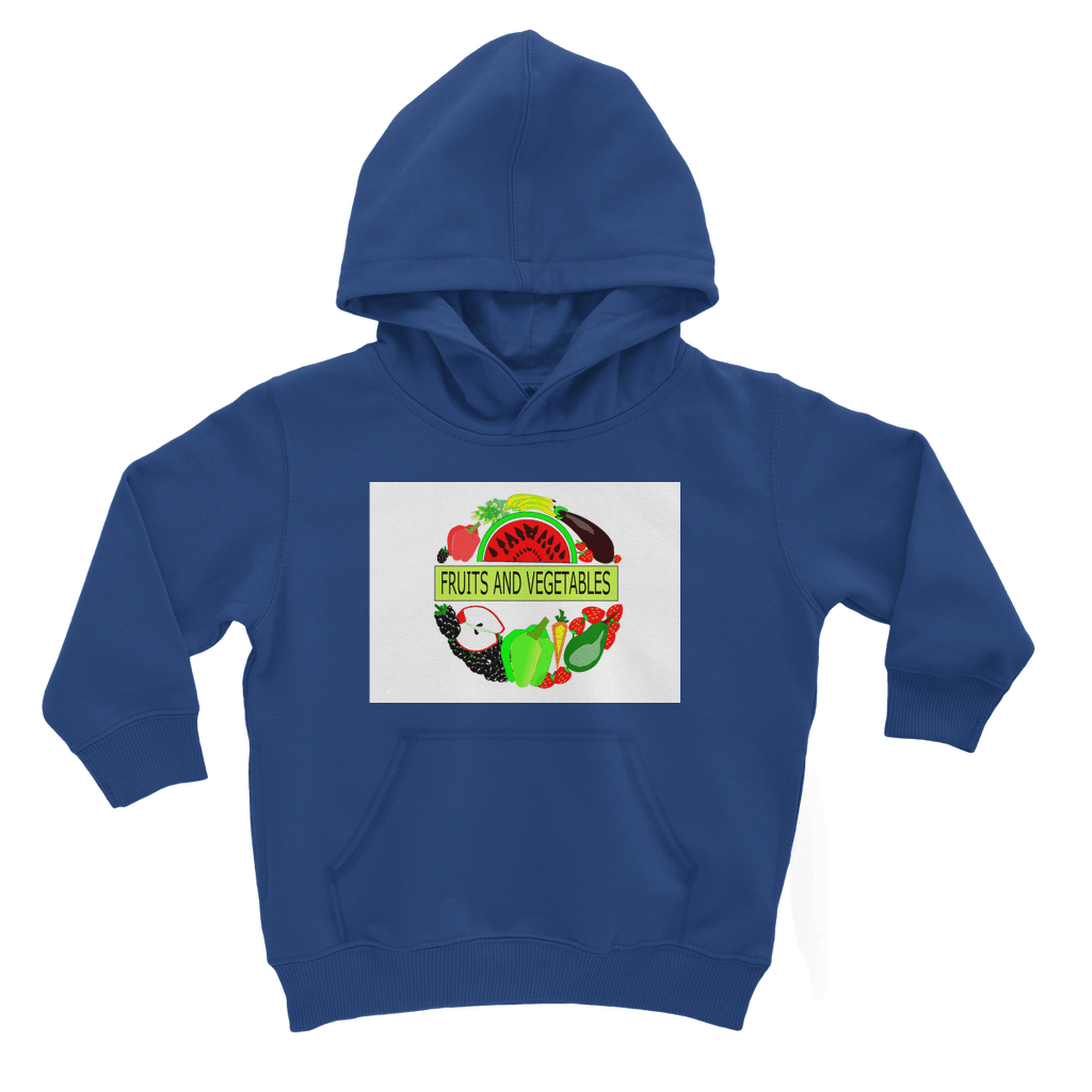 Classic Kangaroo Pouch Pocket Fruits And Vegetables Design Kids Hoodie - Mercy Abounding