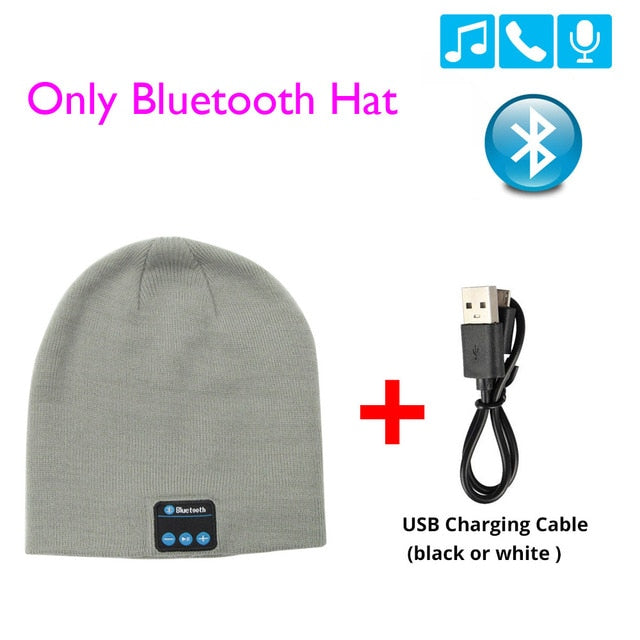 Hat Beanie Bluetooth Wireless Warm Cap Headphones + Gloves