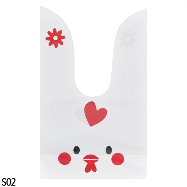 Easter Bunny Plastic Rabbit Cookie Bag Birthday Party Gift