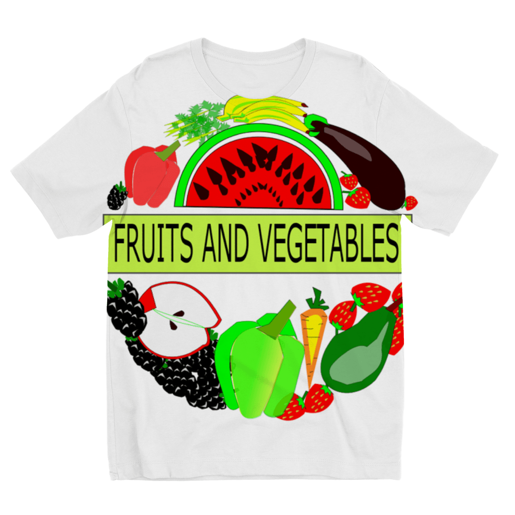 Short-sleeve Fruits And Vegetables Design Kids T-Shirt - Mercy Abounding