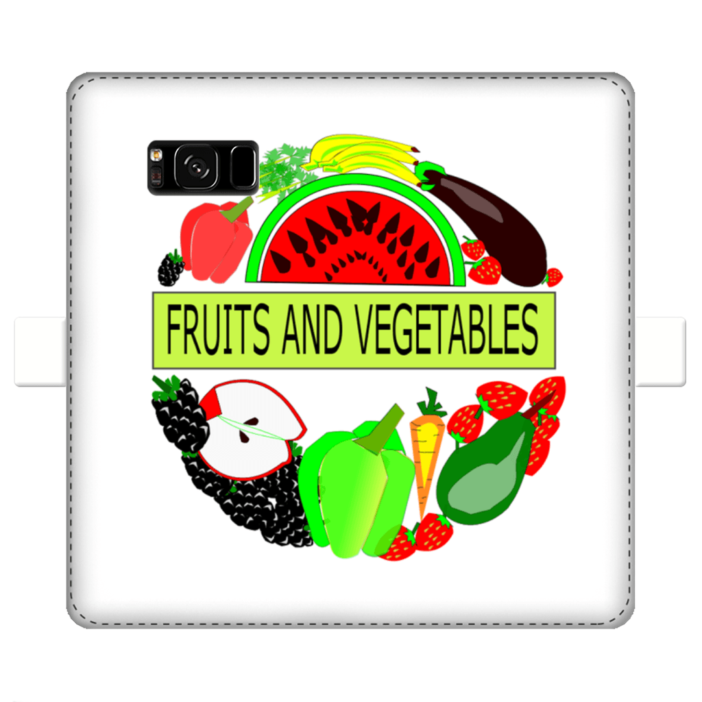 Leather Fruits And Vegetables Design Printed Money Wallet Cases - Mercy Abounding