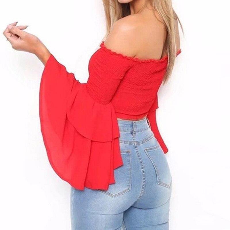Sexy Women Off Shoulder Chiffon Blouse Party Summer - Mercy Abounding