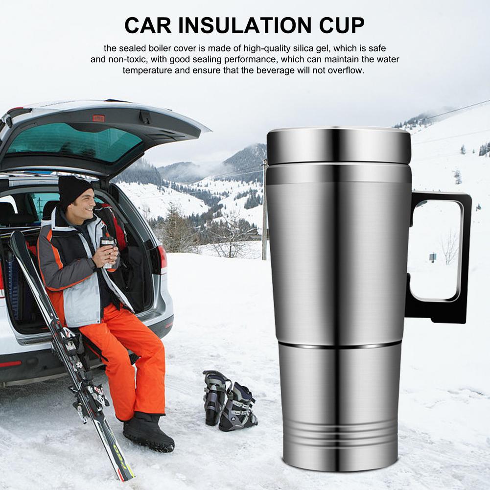 Stainless Vehicle Heating Cup Camping Car Kettle Coffee Mug