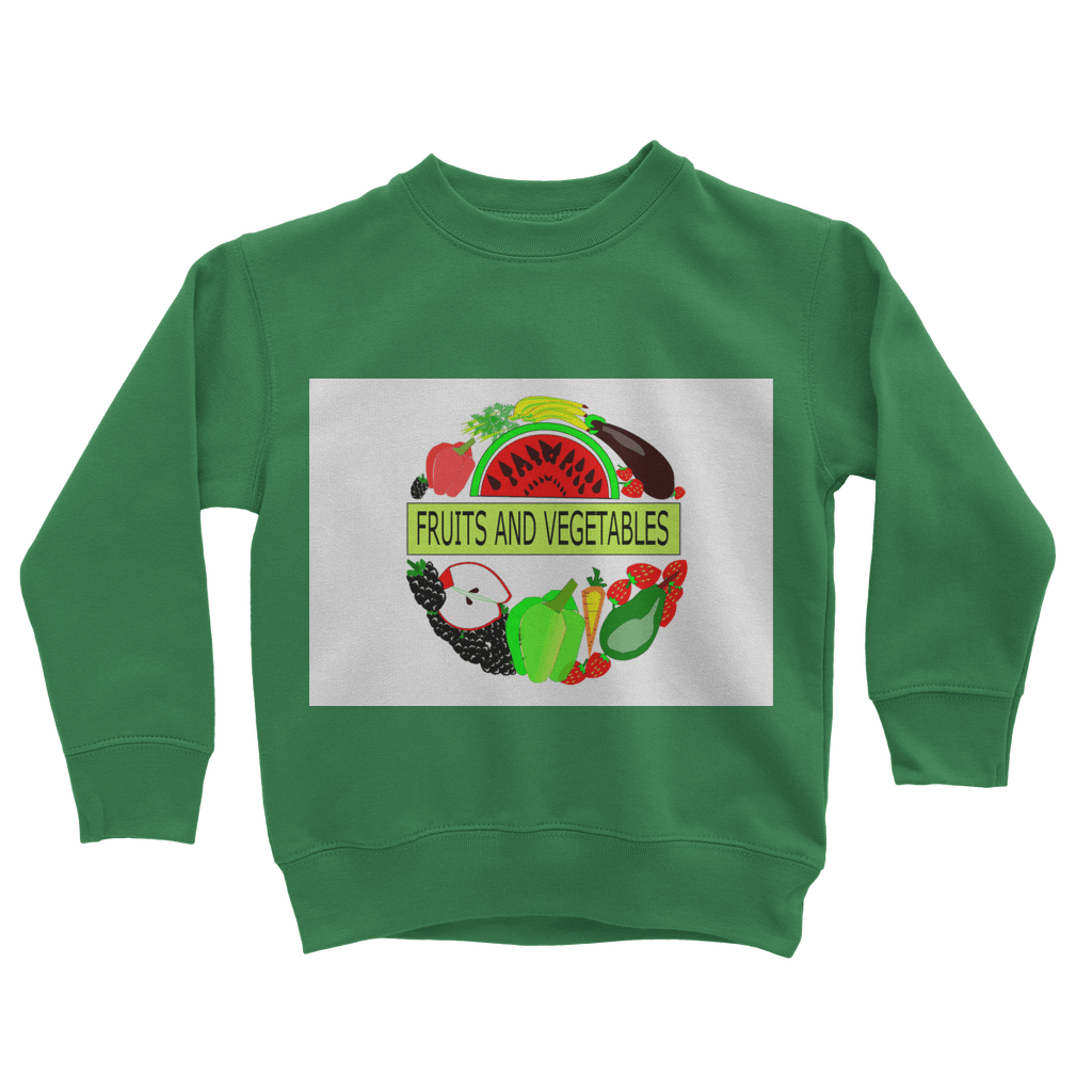 Classic Fruits And Vegetables Design Kids Sweatshirt - Mercy Abounding