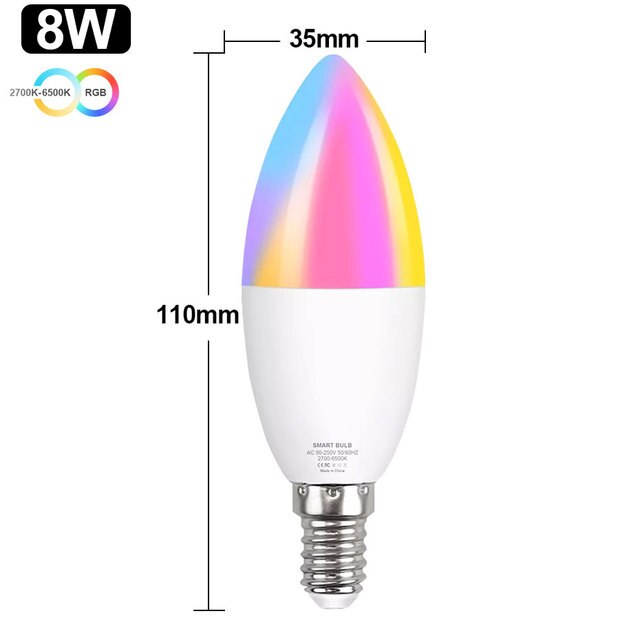 Smart Light Bulb RGB Dimmable Lamp 8W 12W 15W Voice Control