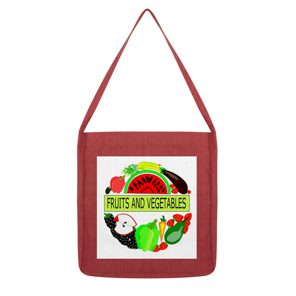 Classic Cotton Fabric Fruits And Vegetables Design Tote Bag - Mercy Abounding