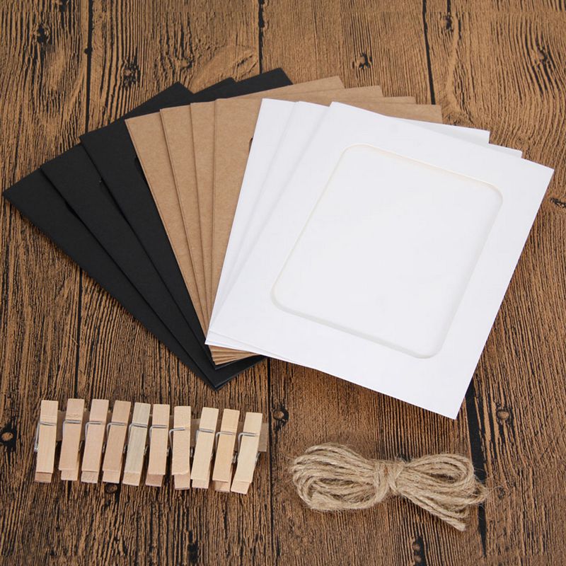 Paper Wooden Photo Frame Clips Party Wall Decoration Wedding 10PCS