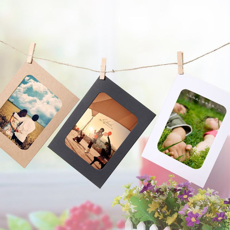 Paper Wooden Photo Frame Clips Party Wall Decoration Wedding 10PCS