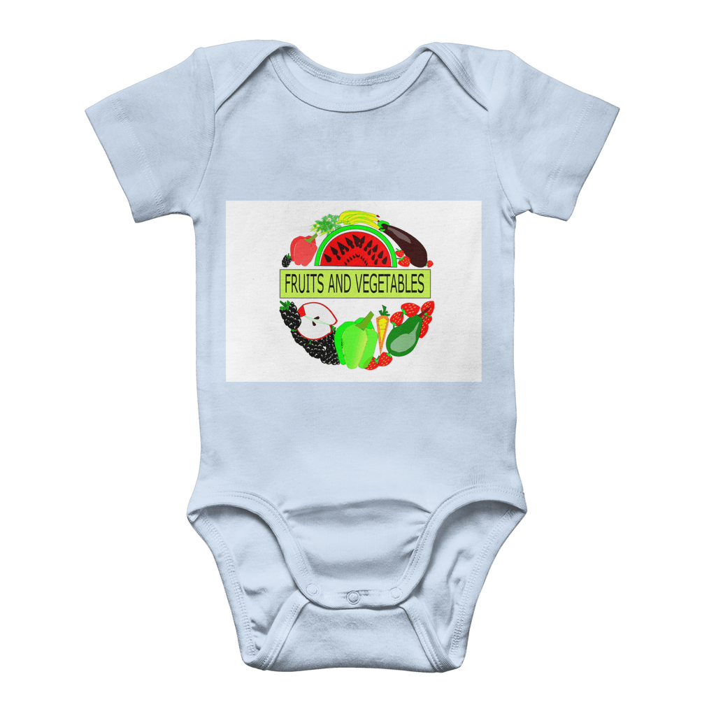 Classic Fruits And Vegetables Design Baby Short Sleeve Bodysuit - Mercy Abounding