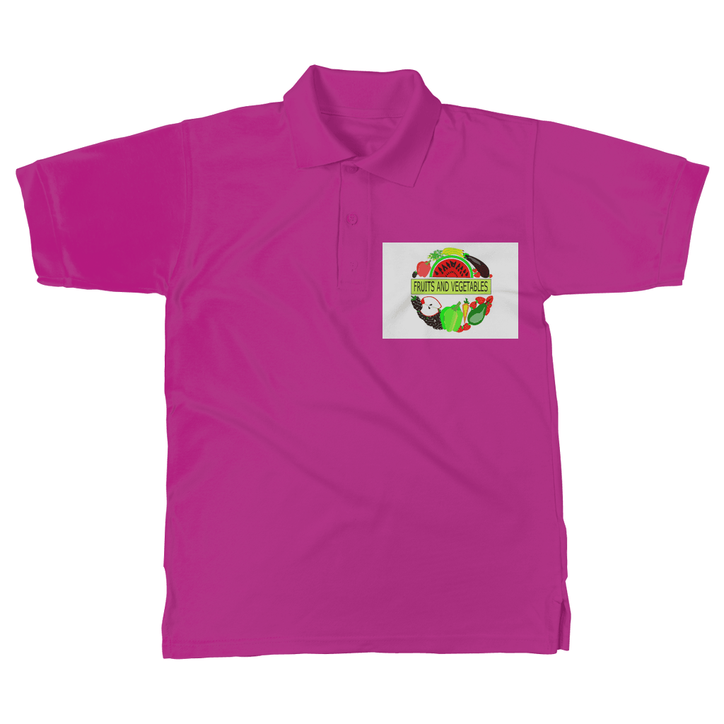 Soft Fabric Fruits And Vegetables Design Women's Polo Shirt - Mercy Abounding