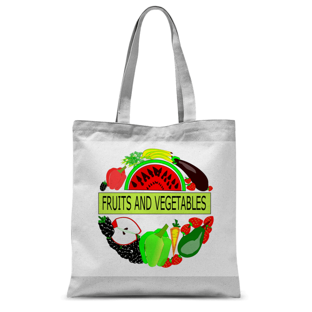 Vibrant Fruits And Vegetables Design Classic Sublimation Tote Bag - Mercy Abounding