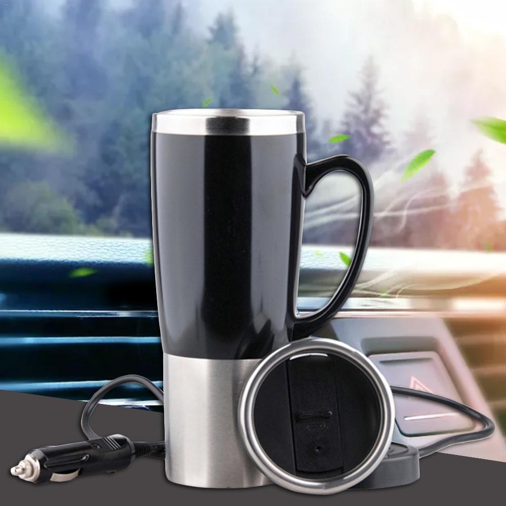 Electric Car Stainless Steel Heating Mug Travel Coffee Tea 450ML