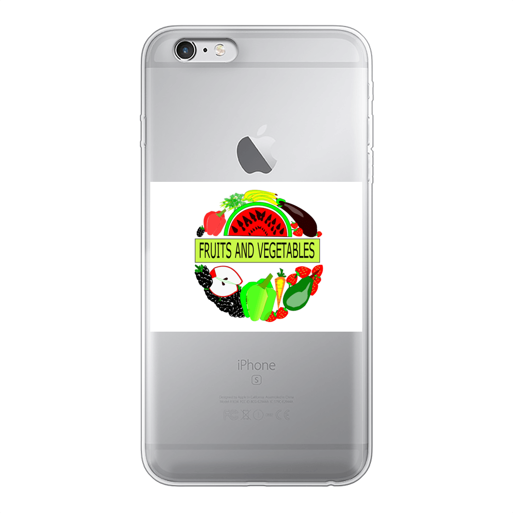 Elegant Fruits And Vegetables Design Back Printed Transparent Hard Phone Case - Mercy Abounding