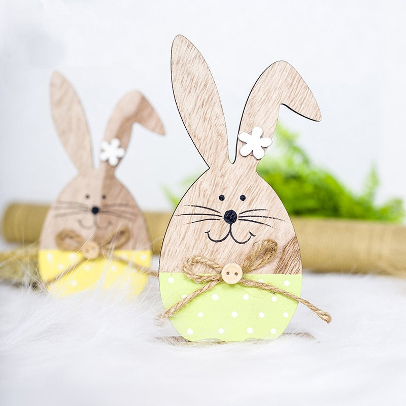 Easter Wooden Rabbit Ornaments Home Decoration