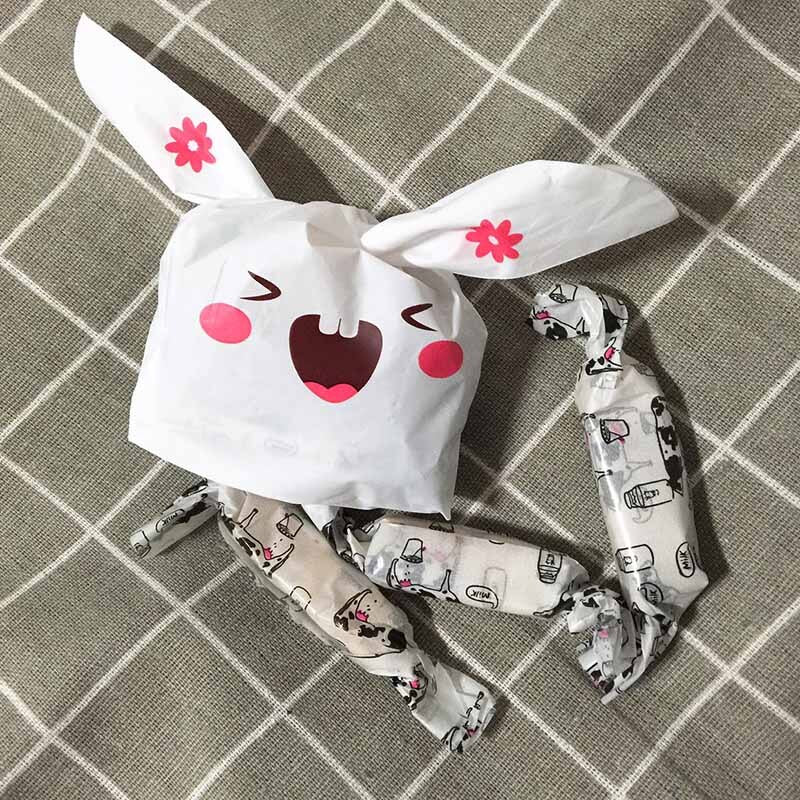 Easter Bunny Plastic Rabbit Cookie Bag Birthday Party Gift