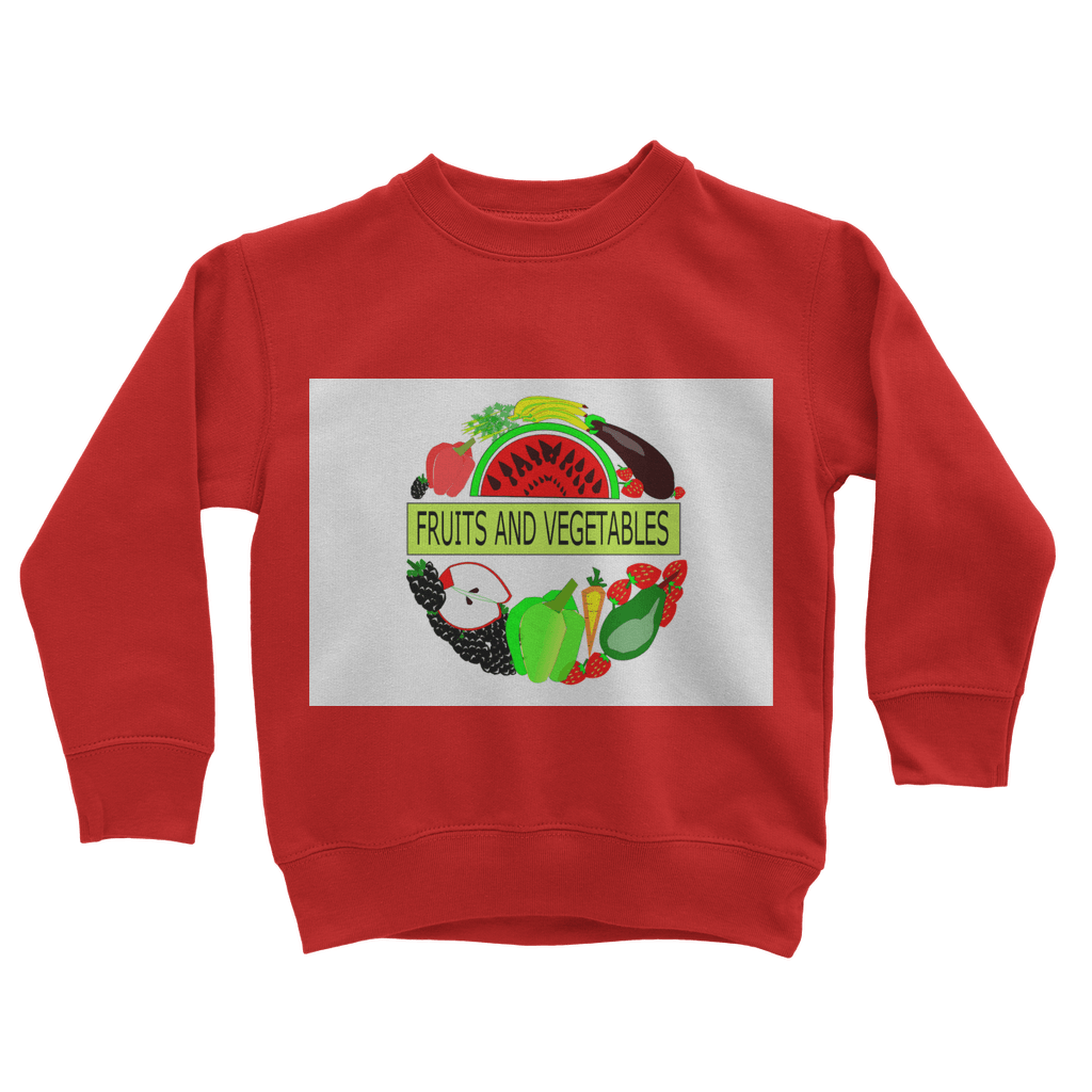 Classic Fruits And Vegetables Design Kids Sweatshirt - Mercy Abounding