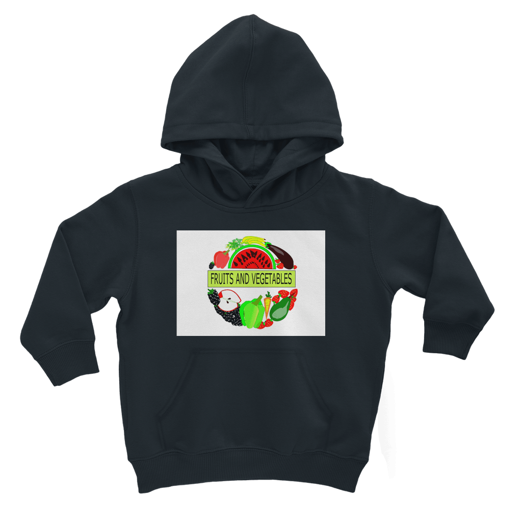 Classic Kangaroo Pouch Pocket Fruits And Vegetables Design Kids Hoodie - Mercy Abounding